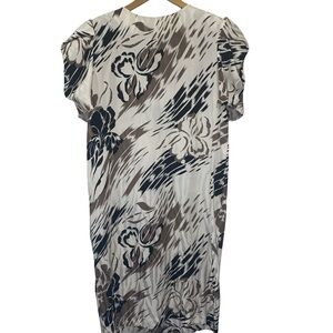 Francesca of Damon vintage 1980s floral print 100% silk dress size 14